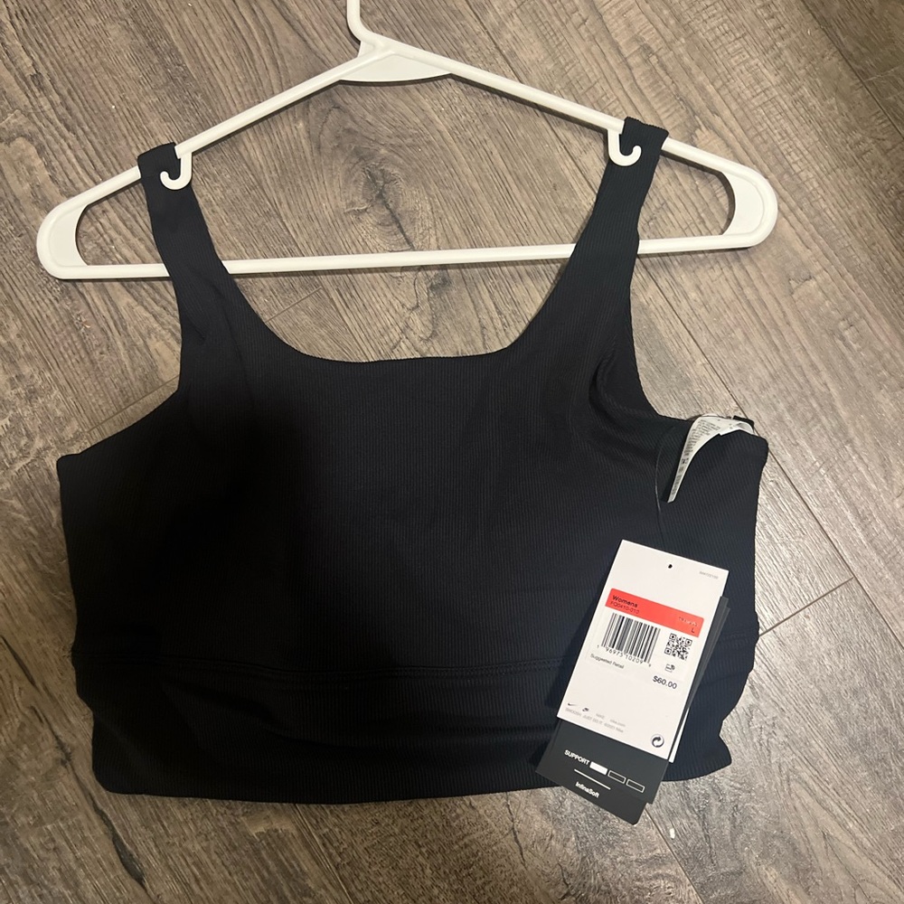 Black Ribbed Crop Tank with Scoop Neck